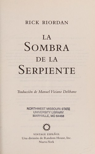 Rick Riordan: La sombra de la serpiente (Spanish language, 2012, Vintage Español)